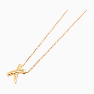 Tiffany&co. 750yg Paloma Picasso Love & Kiss Necklace Yellow Gold Womens