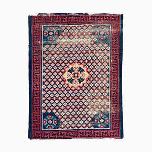 Chinese Collector Rug in Cotton & Wool