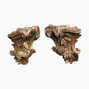 Carved and Gilded Consoles, 18th Century, Set of 2