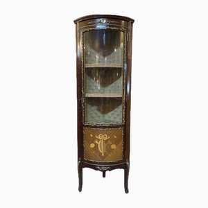 Tall French Corner Display Cabinet