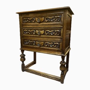 French Stained Oak Country Side Cabinet