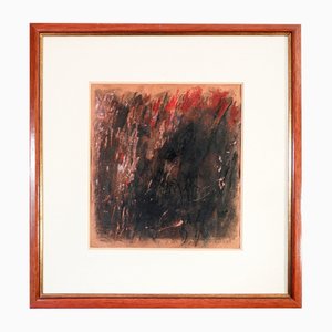 Adriano Parisot, Abstract Composition, 1985, Painting on Paper, Framed