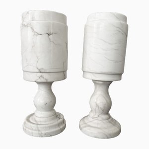 Vintage Marble Table Lamps, 1970s, Set of 2