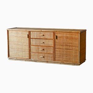 Large Sideboard in Rush and Wicker, 1980