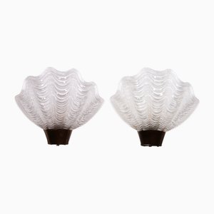 Appliques Murales Asea Mid-Century Coquille, Suède, 1950s, Set de 2