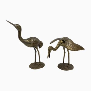 Reiher aus Vergoldeter Bronze, 1950er, 2er Set