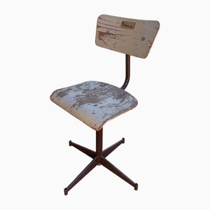Industrieller französischer Vintage Hocker, 1950