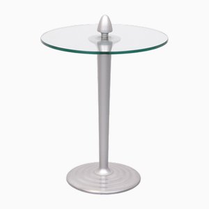 Postmodern Round Glass Side Table, 1980s