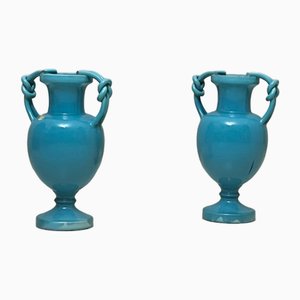 Vasen aus Glasierter Keramik, 1940er, 2er Set