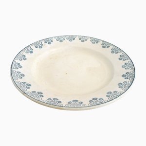 Terre De Fer Teller im Jugendstil aus Steingut von Digoin Sarreguemines, 1890er