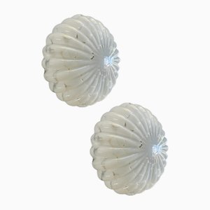 White Murano Glass Sconces from Staff, 1970s , Set of 2