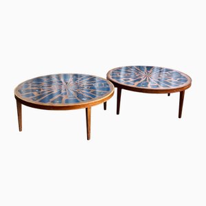 Copper and Enamel Coffee Tables, 1970s, Set of 2