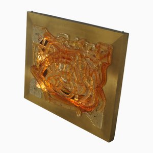 Italienische Aluminium Wandleuchte von Angelo Brotto, 1960er