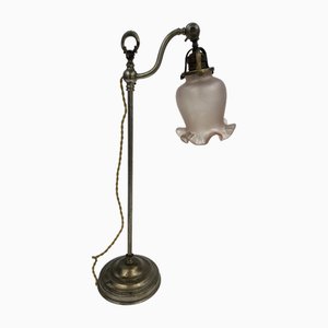 Lampe de Bureau Vintage en Verre Rose, 1920s