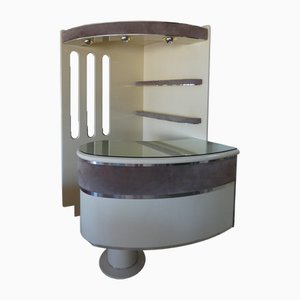 Mueble bar de madera lacada, años 70. Juego de 2