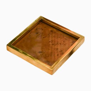 Basket Tray in Brass and Briar