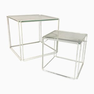 Modern Minimalist Isocele Nesting Side Tables from Max Sauze Studio, 1970s, Set of 2