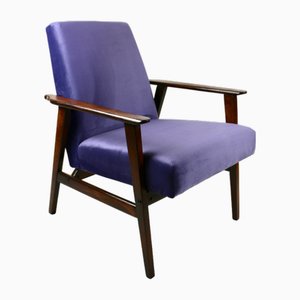 Poltrona Fox vintage viola indaco, anni '70