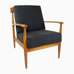 Danish Design Black Boucle Armchair, 1970s