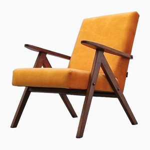 Poltrona Mid-Century in velluto Sunset, anni '60