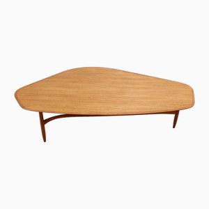 Mesa de centro Boomerang escandinava Mid-Century moderna de teca de Svante Skogh para Laauser, años 50