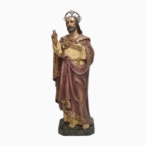 Spanish Artist, Religious Sculpture of a Sacred Heart, 19th Century, Wood