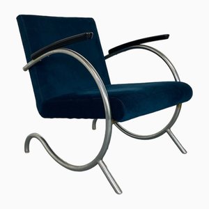 Bauhaus Art Deco Tubular Steel Lounge Chair by Jan Schröfer for Ahrend De Cirkel, 1920s