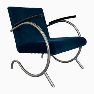 Fauteuil Bauhaus Art Déco en Acier Tubulaire par Jan Schröfer pour Ahrend De Cirkel, 1920s