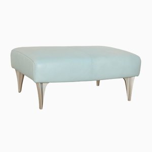 Leather Stool in Light Blue from Rolf Benz