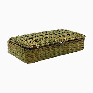 Panier à Bijoux en Osier et Paille de Vienne, 1960s