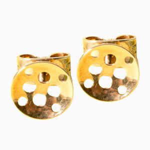 Gold Stud Earrings by Liisa Vitali for Nesto, 1960s, Set of 2