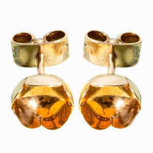Gold Stud Earrings by Liisa Vitali for Nesto, 1960s, Set of 2