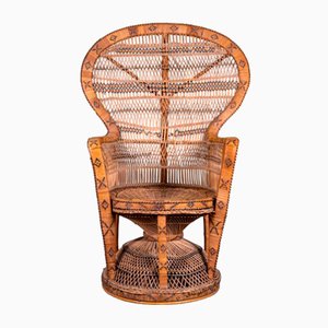 Brown Peacock Wicker Armchair