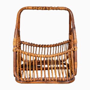 Wicker Magazine Rack, 1950s