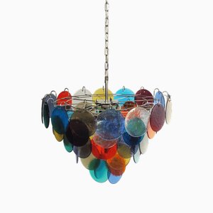 Space Age High Quality Murano Chandelier with 50 Muilticolored Glasses, 1990s