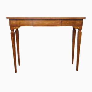 Louis XVI Console in Inlaid Wood with Central Drawer, 1980s