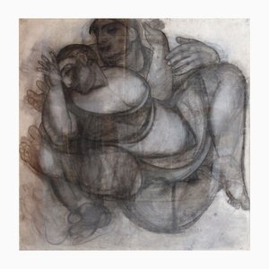 Victor Karnauh, Couple, 1990s, Charcoal on Paper