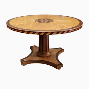 First Half of the 20th Century Biedermeier Circular Living Room Table, Italy, 1980s