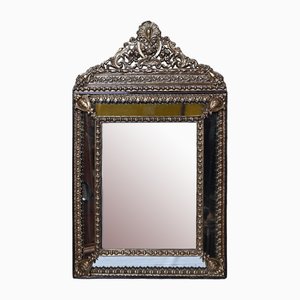 Beaded Mirror in Repoussé Brass, 1890s