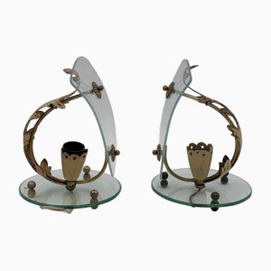 Lampes de Bureau Abat Jour Pietro Chiesa Mid-Century attribuées à Pietro Chiesa pour Fontana Arte, 1950s, Set de 2