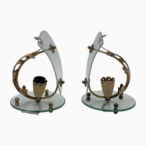 Mid-Century Abat Jour Pietro Chiesa Table Lamps attributed to Pietro Chiesa for Fontana Arte, 1950s, Set of 2
