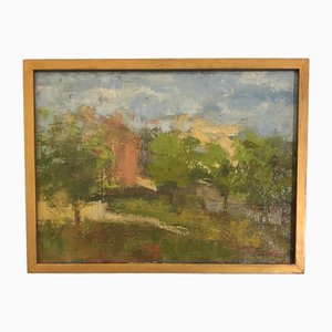 Jean-Jacques Boimond, Verger au printemps, Avully, Oil on Canvas, Framed
