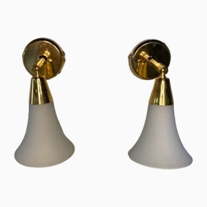 Minimalistische Tulip Wandleuchten, 1990er, 2er Set