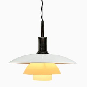 Lampe à Suspension Modèle Ph 4 1/2 - 4 Mid-Century en Métal et Verre par Poul Henningsen pour Louis Poulsen, Danemark, 1980s