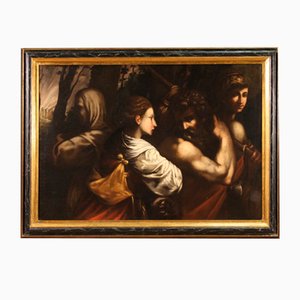 Italian School Artist, Lot and His Daughters Flee from Sodom, 1650, Oil on Canvas, Framed