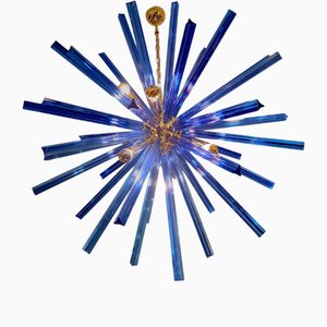 Blaue blaue Deckenlampe aus Muranoglas