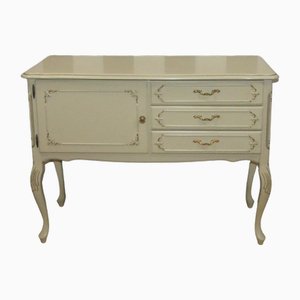 Petite Enfilade Style Chippendale en Blanc et Doré, 1960s