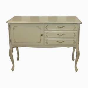 Small Chippendale Style Sideboard in White and Gold, 1960s