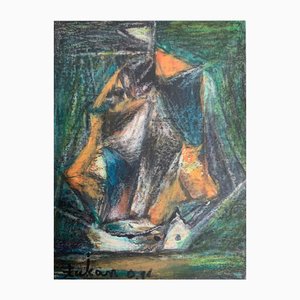 Eugeniusz Tukan-Wolski, Łódz IV, Técnica mixta sobre papel