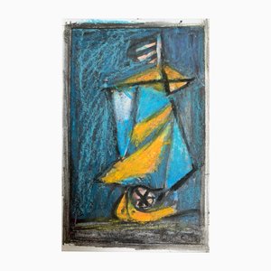 Eugeniusz Tukan-Wolski, Boat, Mixed Media on Paper